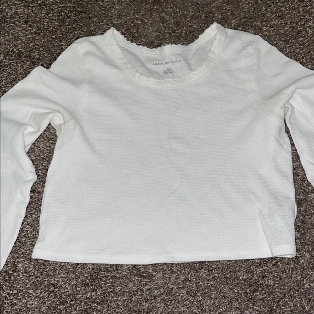cropped white long sleeve ( american eagle )